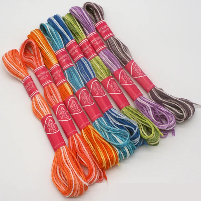 Embroidery Floss, Variegated Colors for Cross-Stitch & Handmade Bracelets