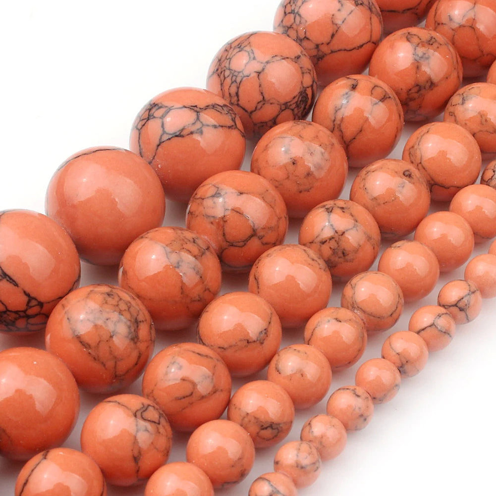Stone Beads Round Turquoise Howlite Jasper Styles for DIY Jewelry Making
