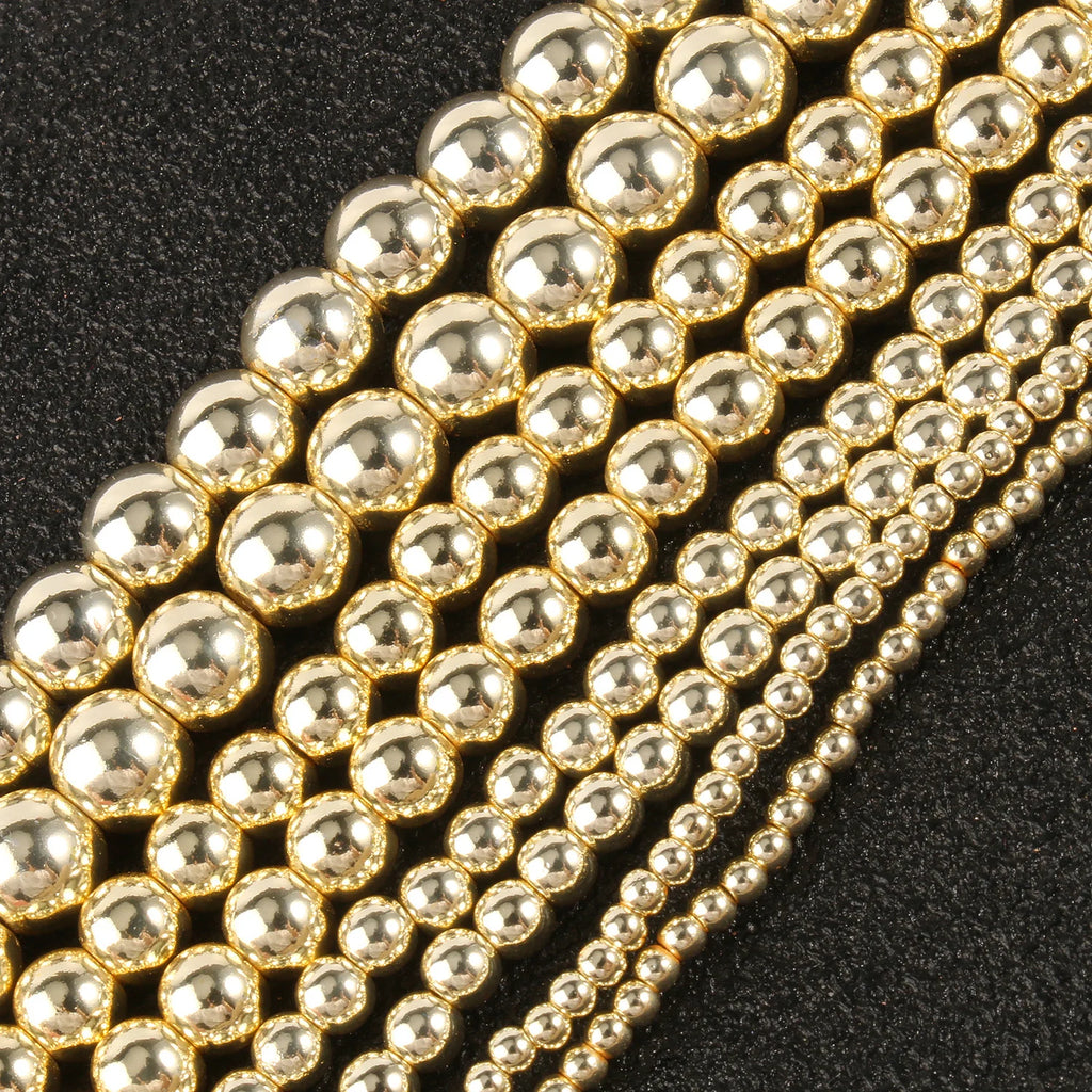 Stone Beads Gold-Tone Hematite-Style Cross Star Heart for DIY Jewelry Making