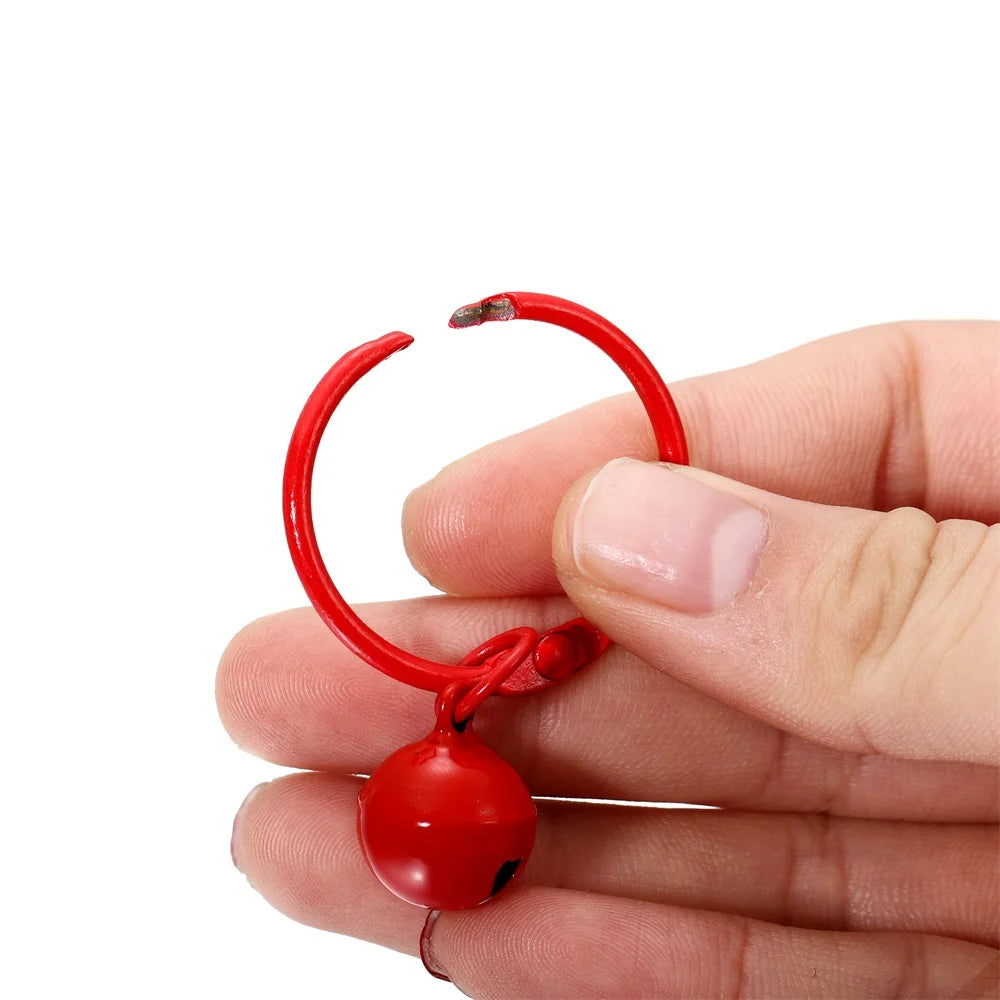 Keychain Findings Colorful Key Rings Circle With Bell Pendant DIY Jewelry Making