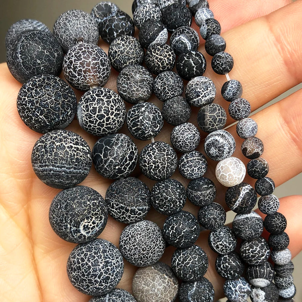 Stone Beads Matte Round Picasso Jasper Agate Styles for DIY Jewelry Making
