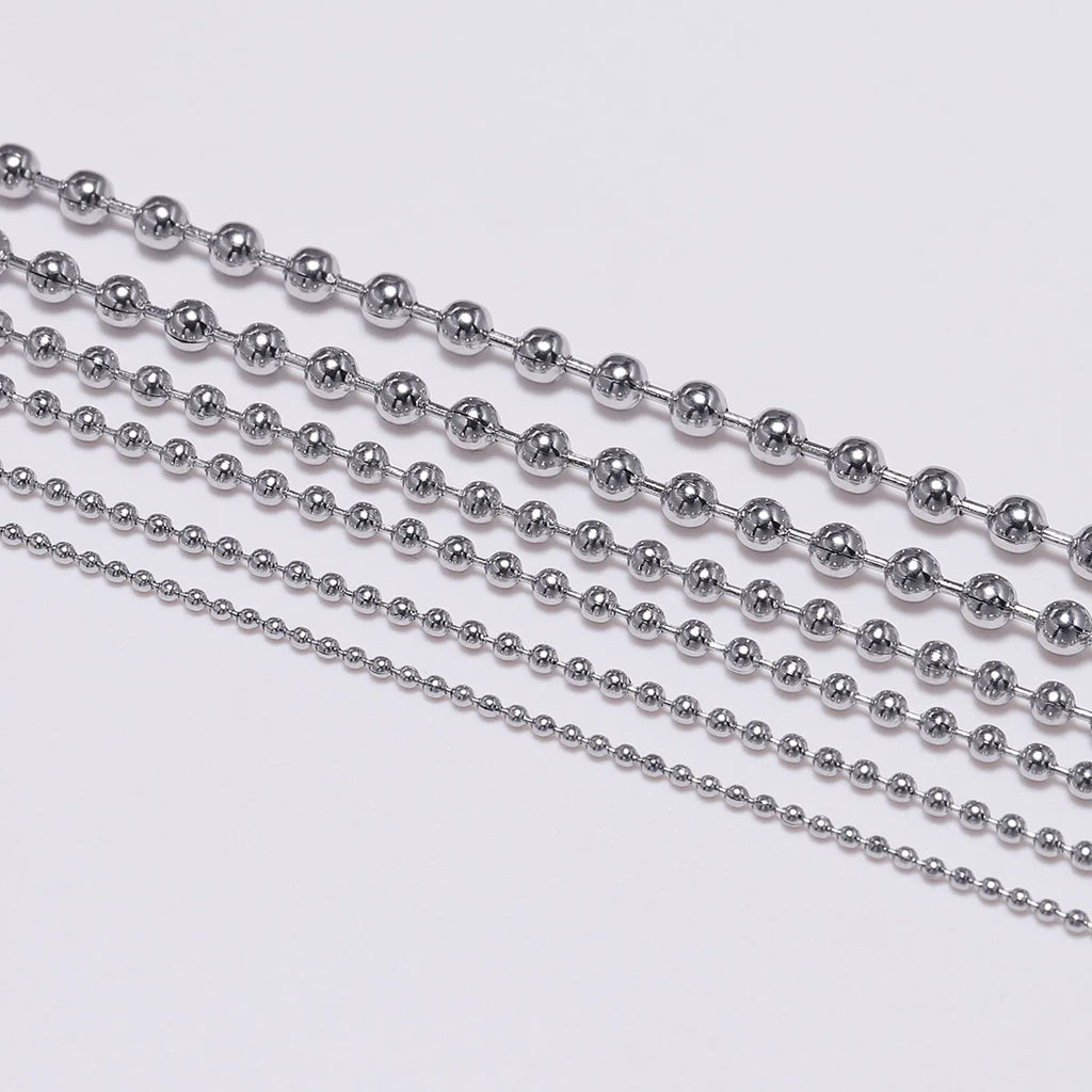 Metal Beads Stainless Steel Ball Chains Necklaces Dia for DIY Jewelry Making