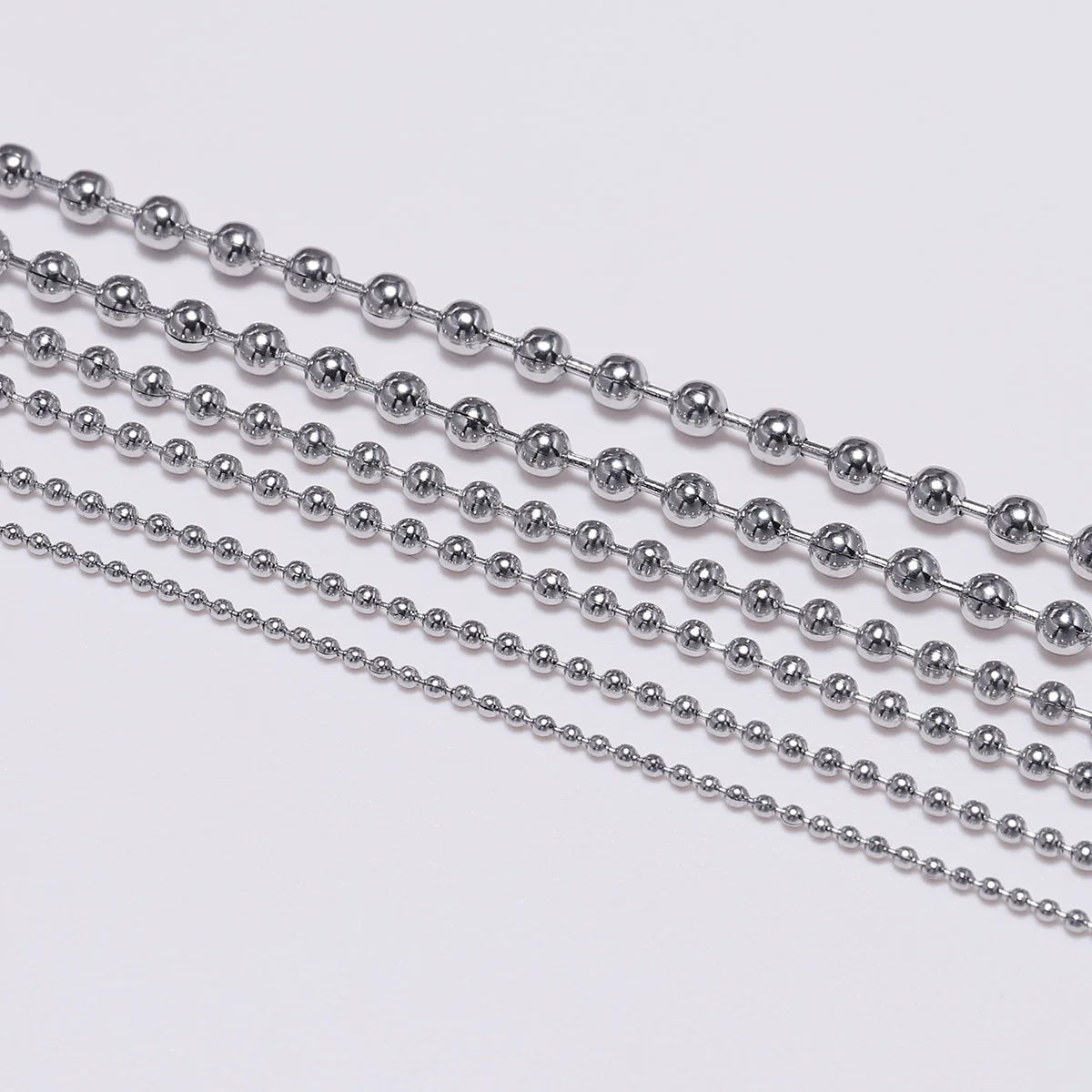 Metal Beads Stainless Steel Ball Chains Necklaces Dia for DIY Jewelry Making