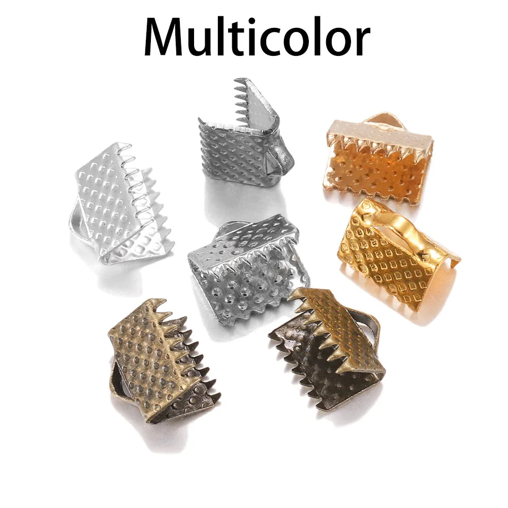 Cord End Findings Crimp Buckle Tips Clasp flat cover clasps DIY Jewelry Making
