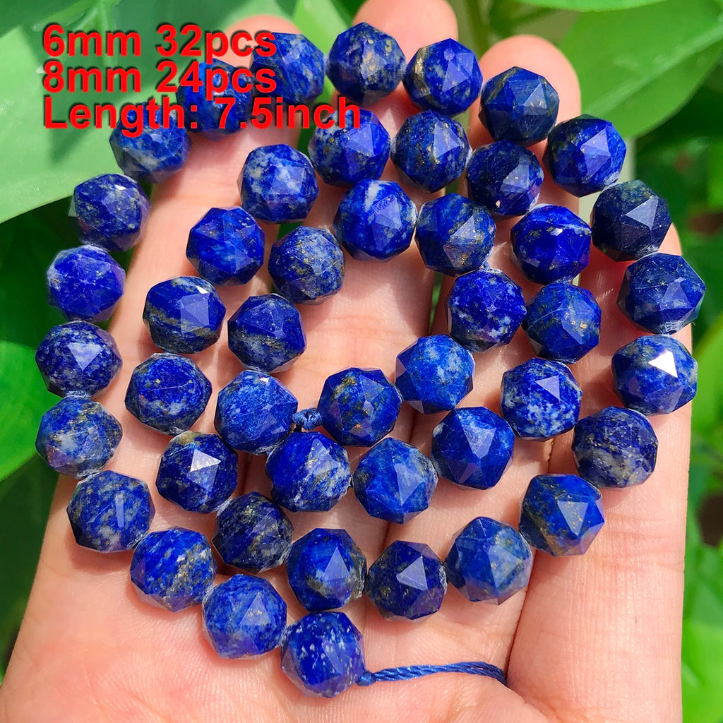 Stone Beads Faceted Blue Lapis Lazuli-Style Rondelle for DIY Jewelry Making