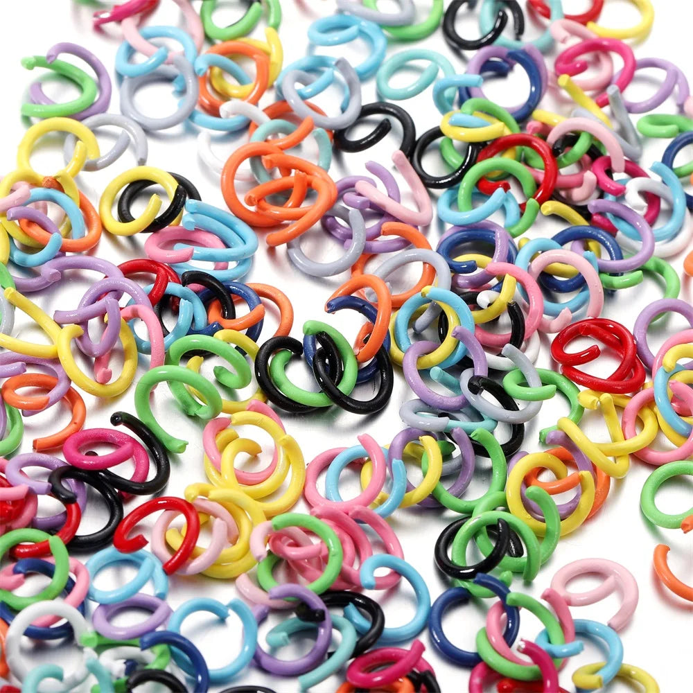 Jump Rings Colorful Metal Open Split Ring Connector DIY Jewelry Making