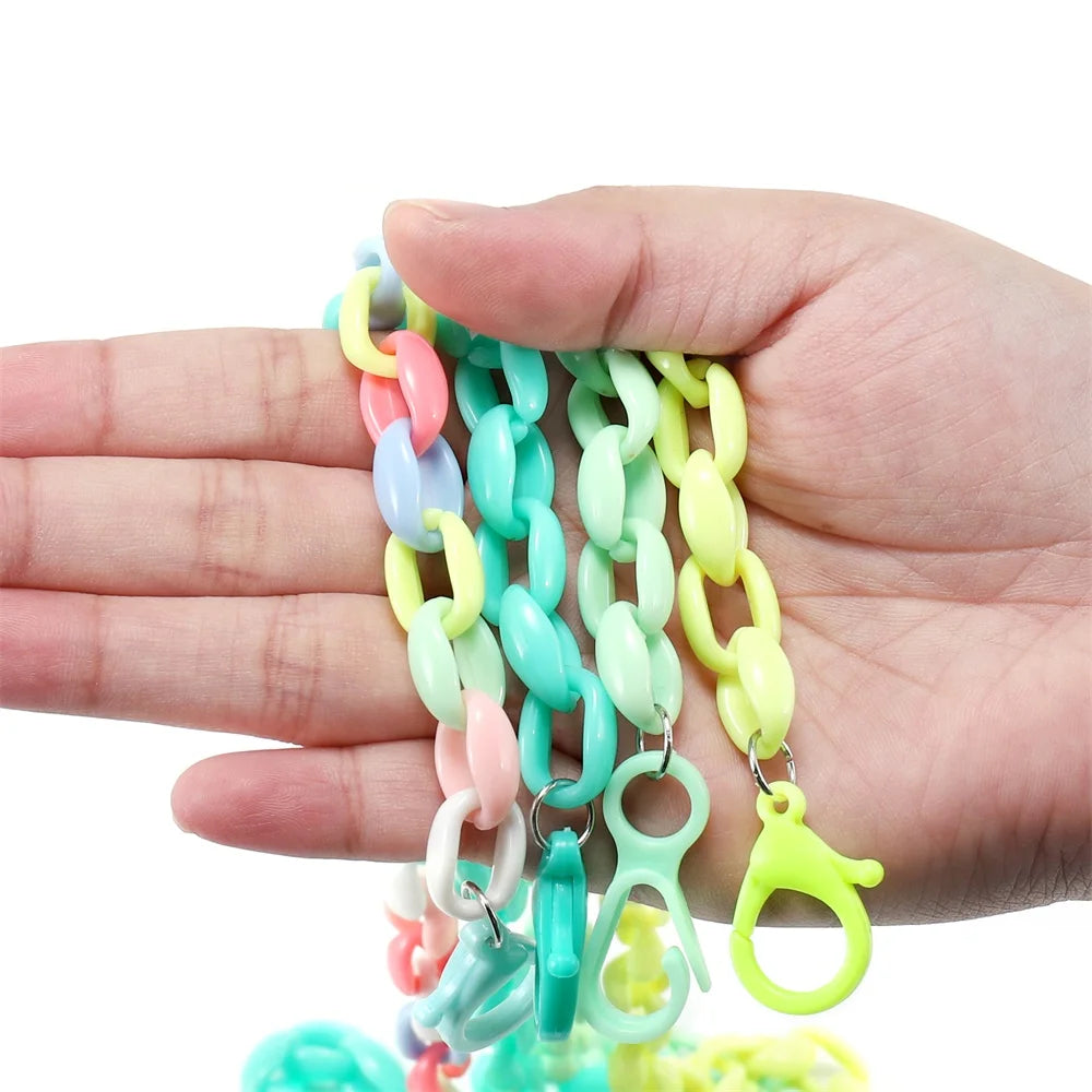Acrylic Chain Links Colorful Necklace Bracelet Supplies DIY Jewelry Making