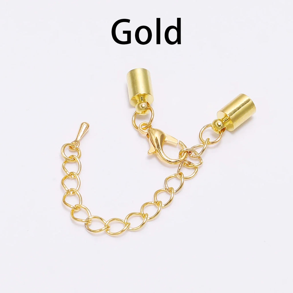 Cord End Caps Leather Tassel Tips Lobster Clasps DIY Jewelry Making