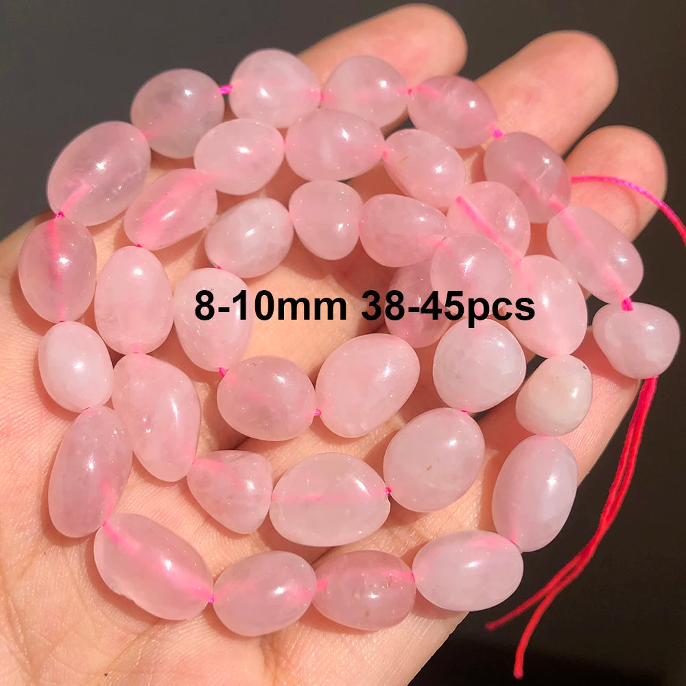 Stone Beads Pink Rose Quartz-Style Mixed Shapes for DIY Jewelry Making