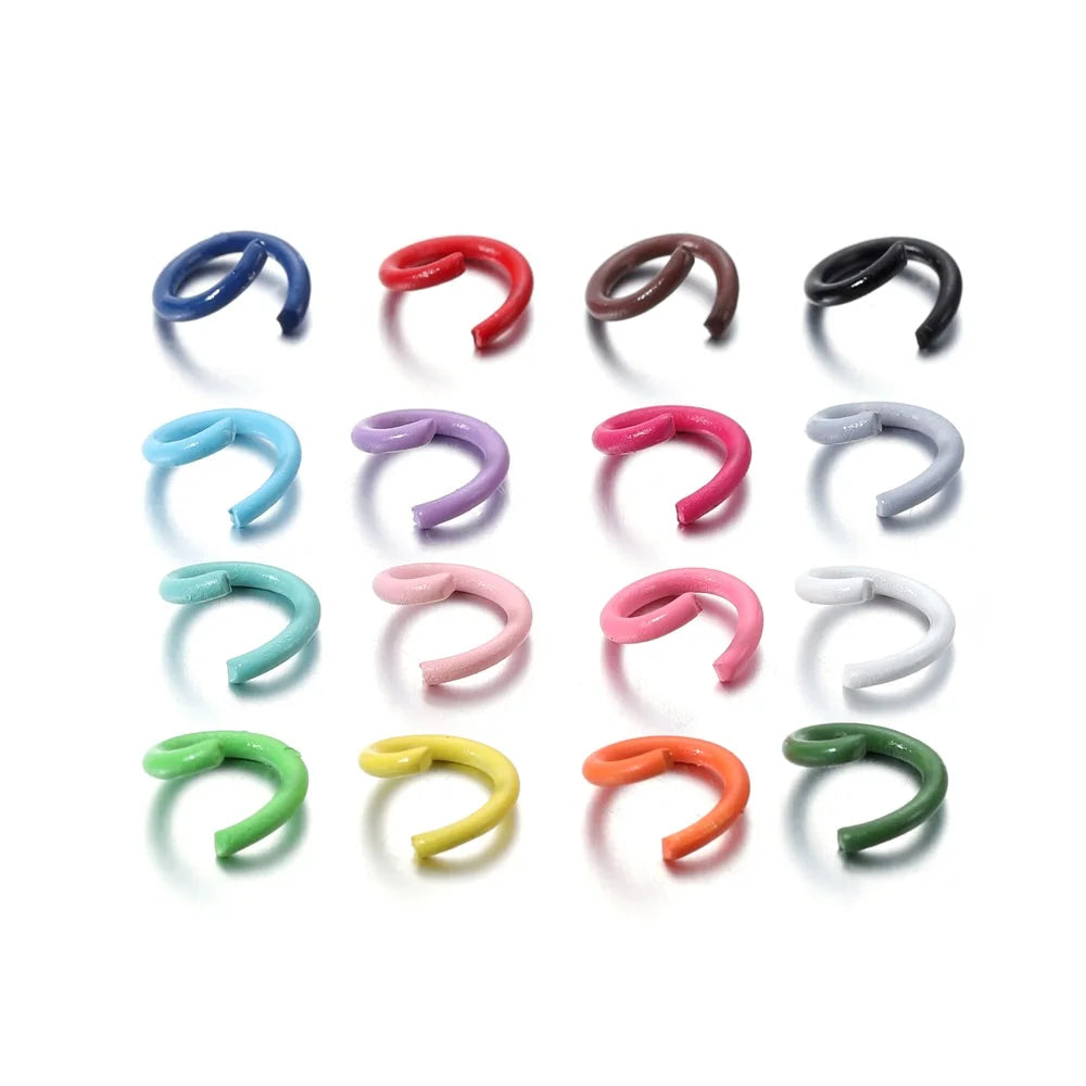 Jump Rings Colorful Metal Open Split Ring Connector DIY Jewelry Making