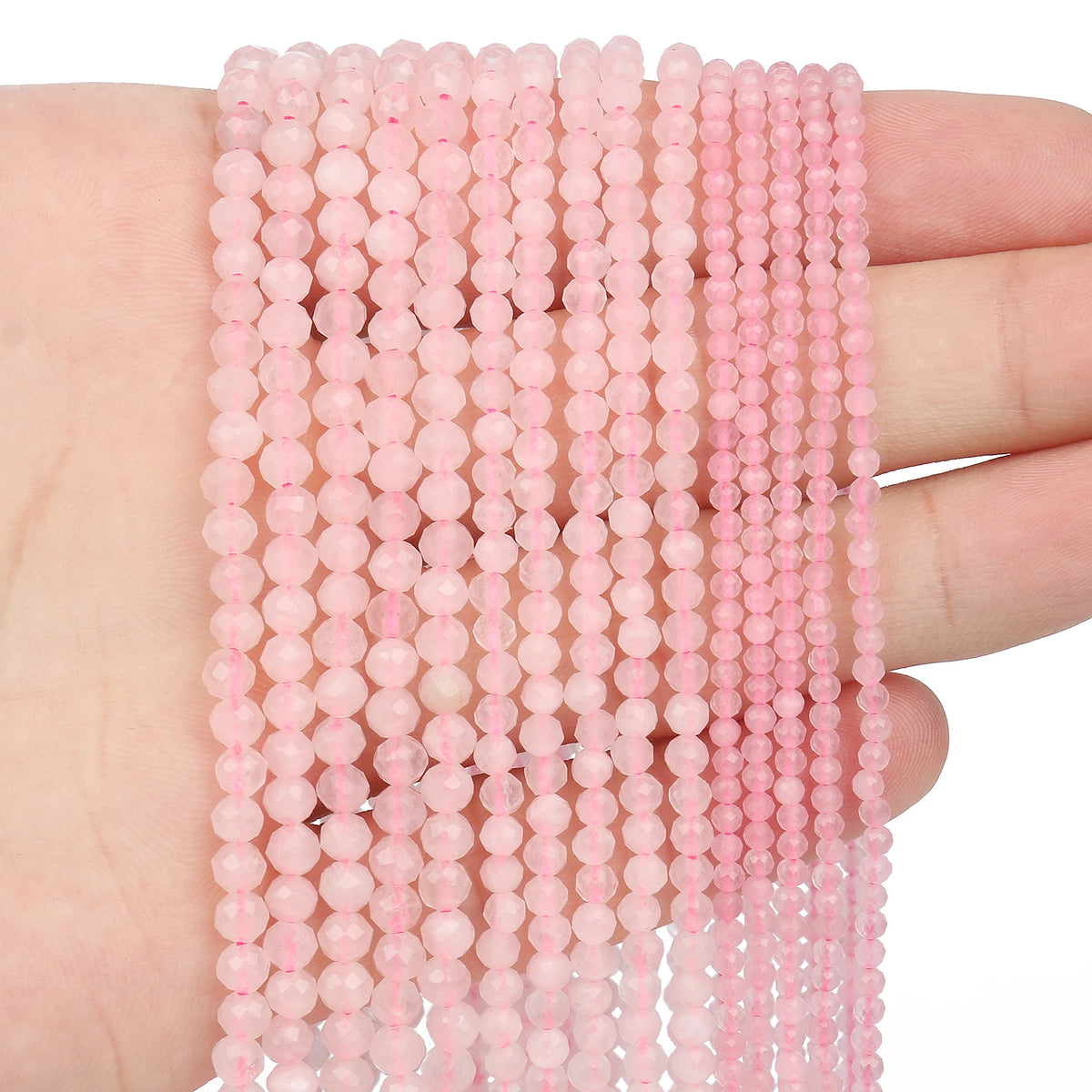 Stone Beads Tiny Faceted White Moonstone-Style for DIY Jewelry Making