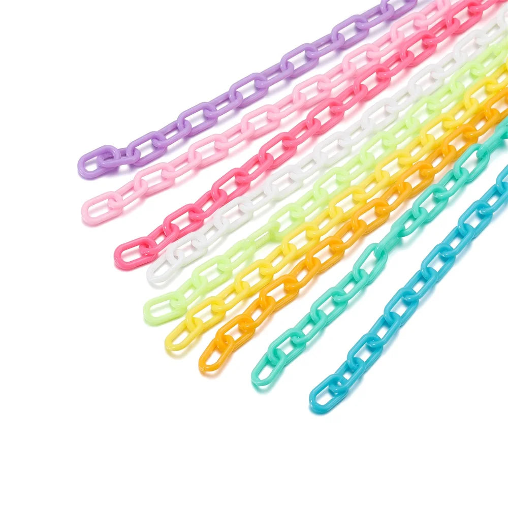 Jewelry Chains Colorful Acrylic Wide Link Chain Plastic Chain DIY Jewelry Making