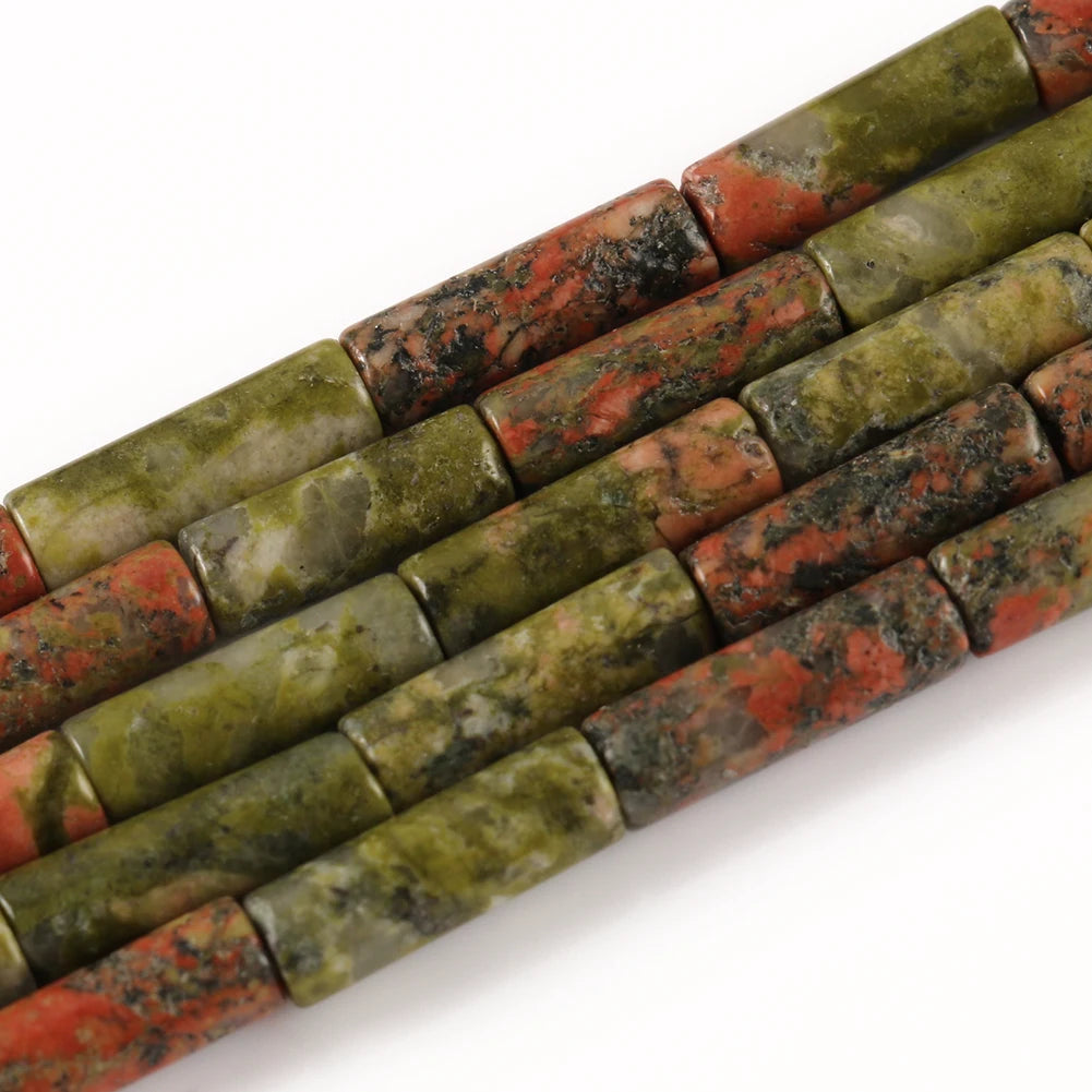 Stone Beads Tube Howlite Malachite Styles for DIY Jewelry Making Craft Beads