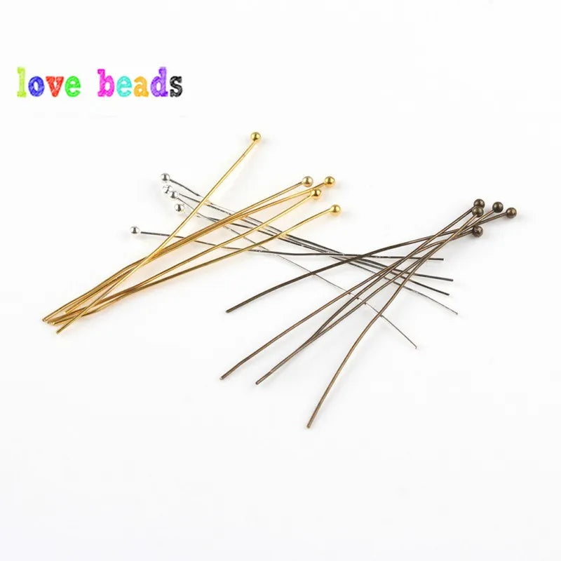 Head Pins Metal Ball Tips Gold Rhodium Colors DIY Jewelry Making Craft Supplies