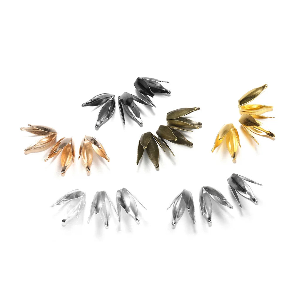 Jewelry Findings Retro Flower Cap End Caps Charms Four leaves DIY Jewelry Making