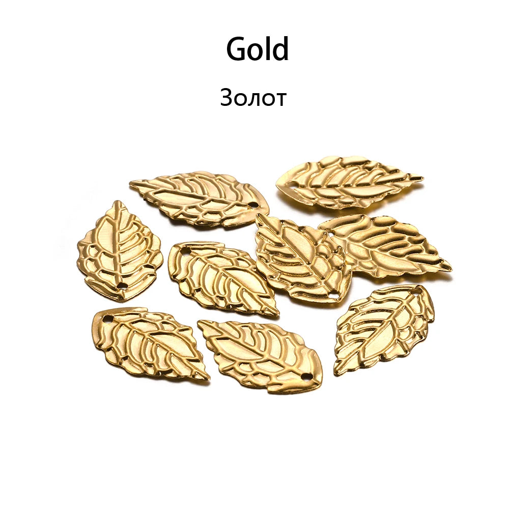Earring Components Goldcolor Metal Charms Leaf Shape Earrings DIY Jewelry Making