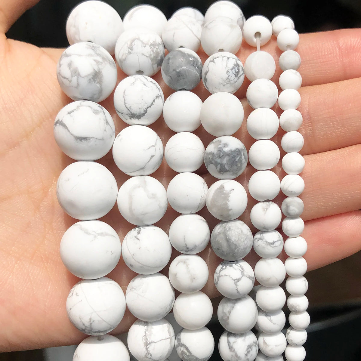 Stone Beads Round Blue Turquoise-Style for DIY Jewelry Making Bracelet Supplies