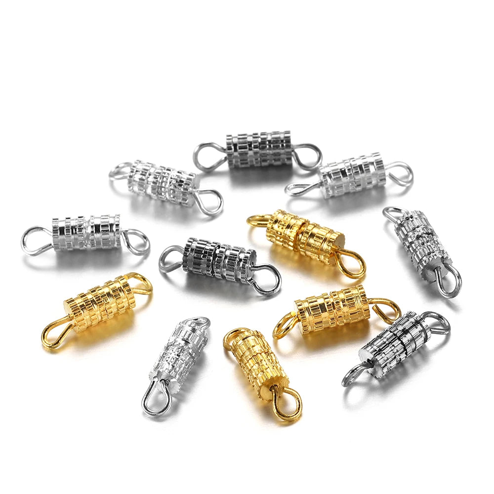 Screw Clasps Metal Cylinder Bracelet Fasteners DIY Jewelry Making Craft Supplies