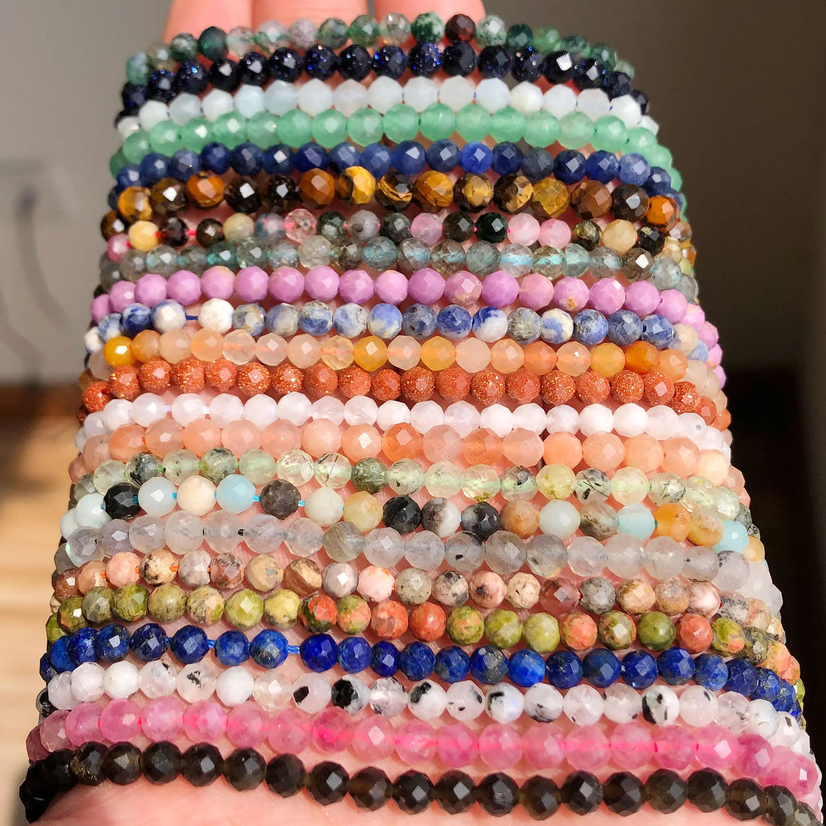 Stone Beads Faceted Small Opal Tourmaline Turquoises-Style Waist Seed