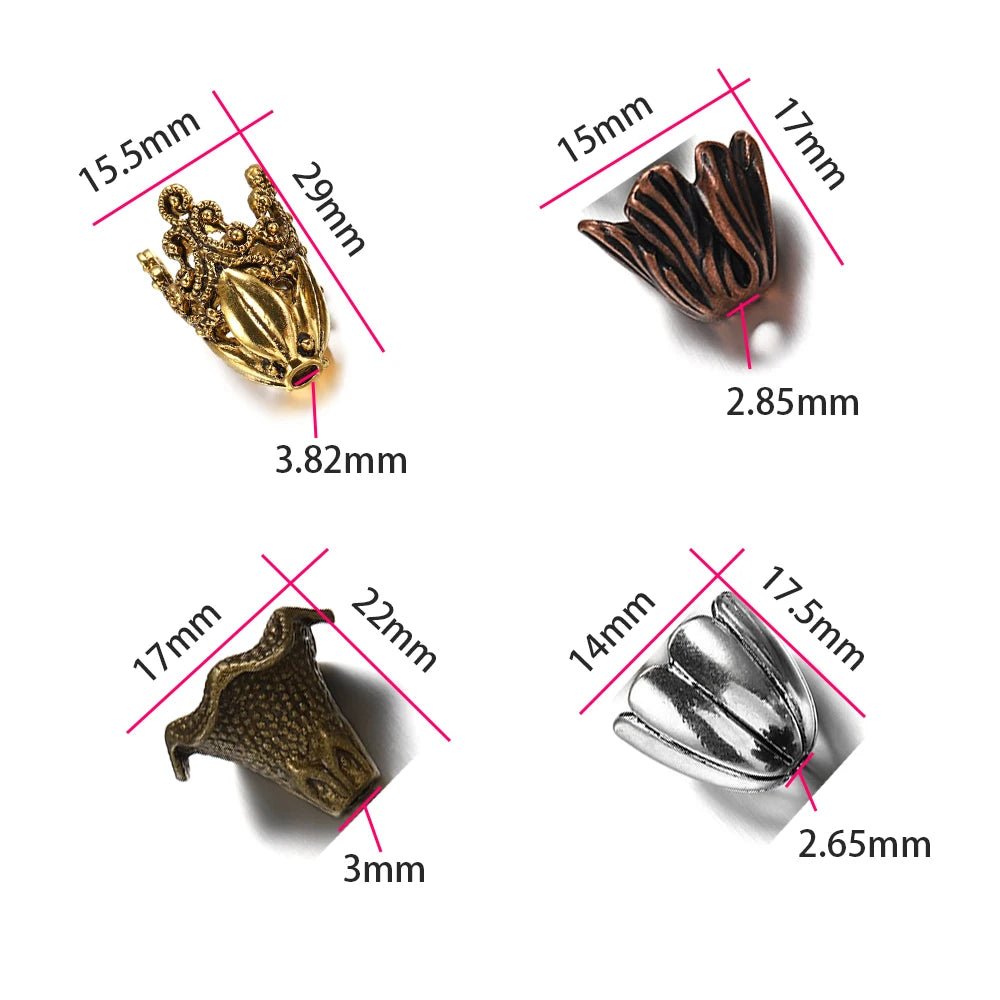 Earring Components Alloy Hollow Flower Caps Various Shapes End Craft Supplies