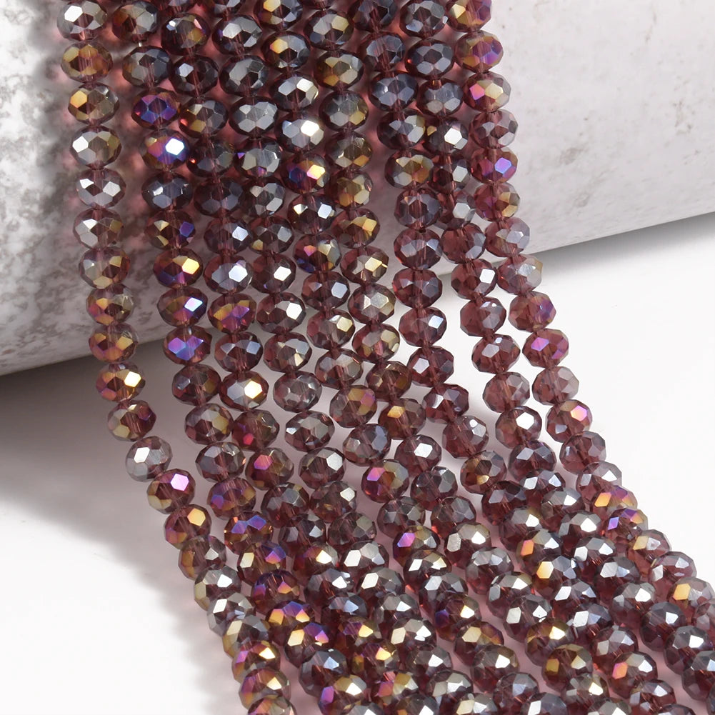 Glass Beads Faceted Round Multicolor Crystal-Style for DIY Jewelry Making