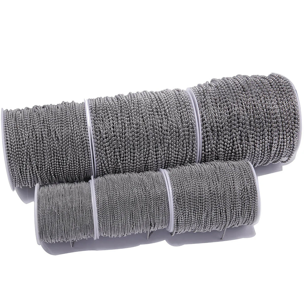 Metal Beads Stainless Steel Ball Chains Necklaces Dia for DIY Jewelry Making