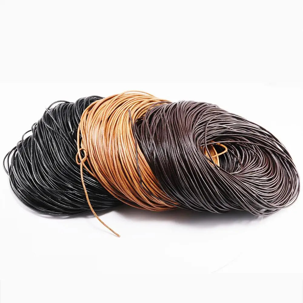 Beading Cord Cow Leather Round Thong Bracelet Rope String DIY Jewelry Making