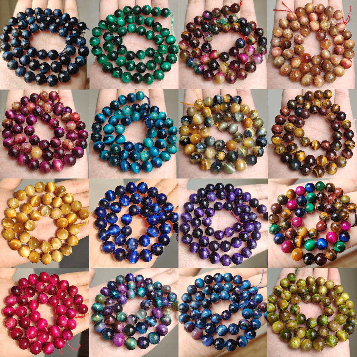 Stone Beads Yellow Tiger Eye Round Spacer Strand for DIY Jewelry Making