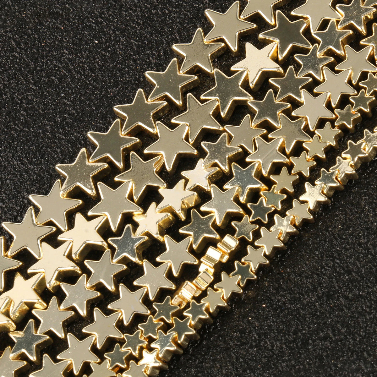 Stone Beads Gold-Tone Hematite-Style Cross Star Heart for DIY Jewelry Making