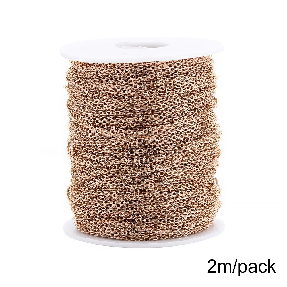 Jewelry Chains . Stainless Steel Necklace Gold Color Bulk Chain Craft Supplies