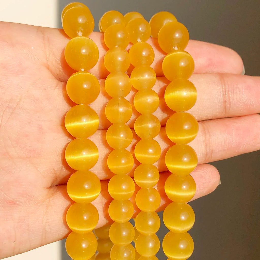 Stone Beads Round Yellow Jade Agate Hematite Styles for DIY Jewelry Making