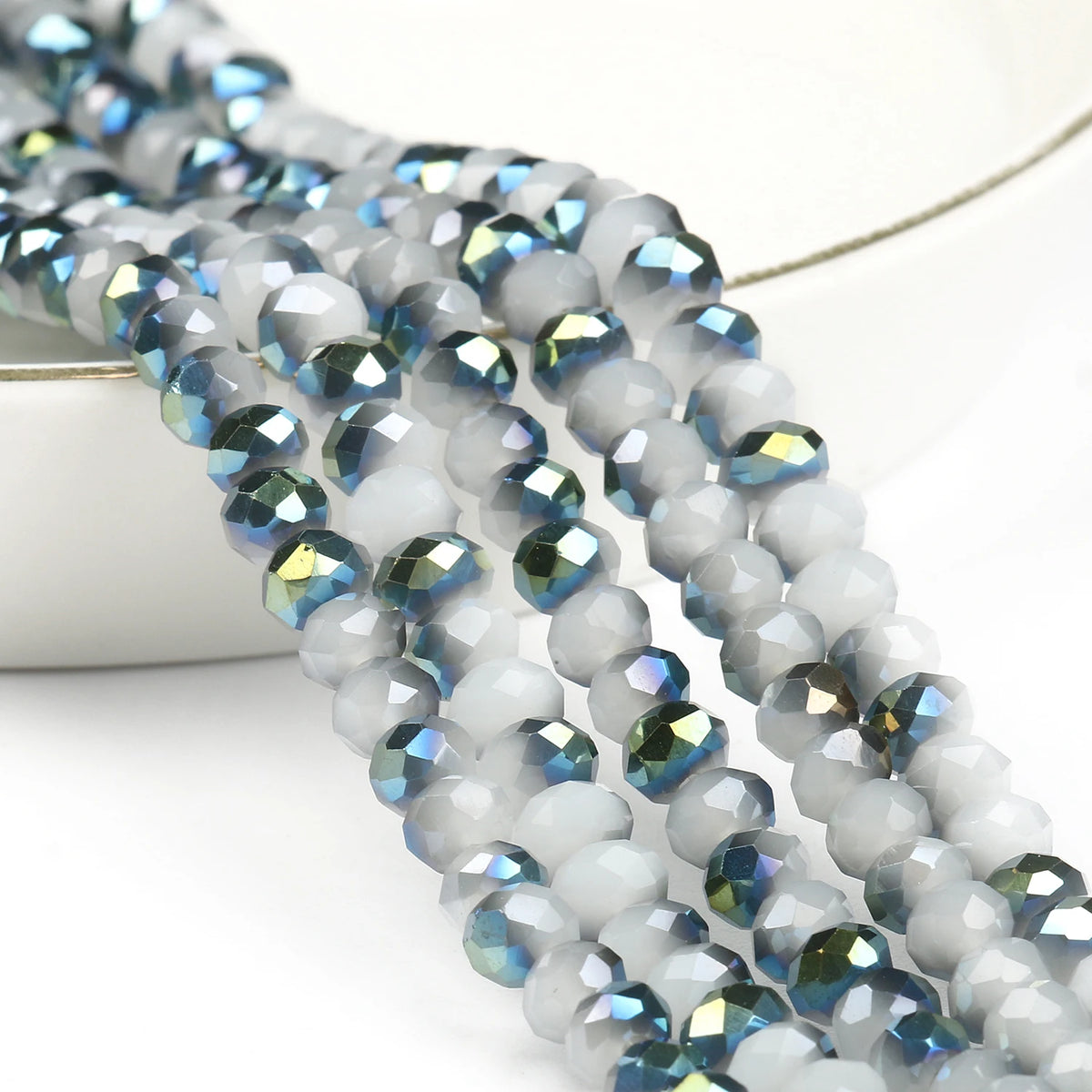 Glass Beads Faceted Round Multicolor Crystal-Style for DIY Jewelry Making