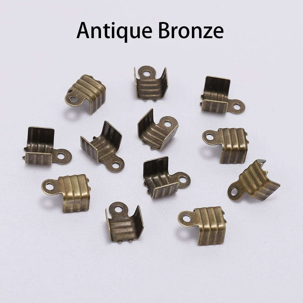Cord End Caps Metal Crimp Necklace Connectors DIY Jewelry Making Craft Supplies
