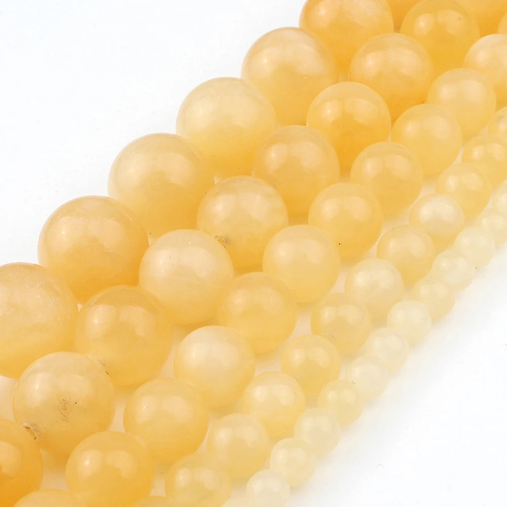 Stone Beads Round Yellow Jade Agate Hematite Styles for DIY Jewelry Making