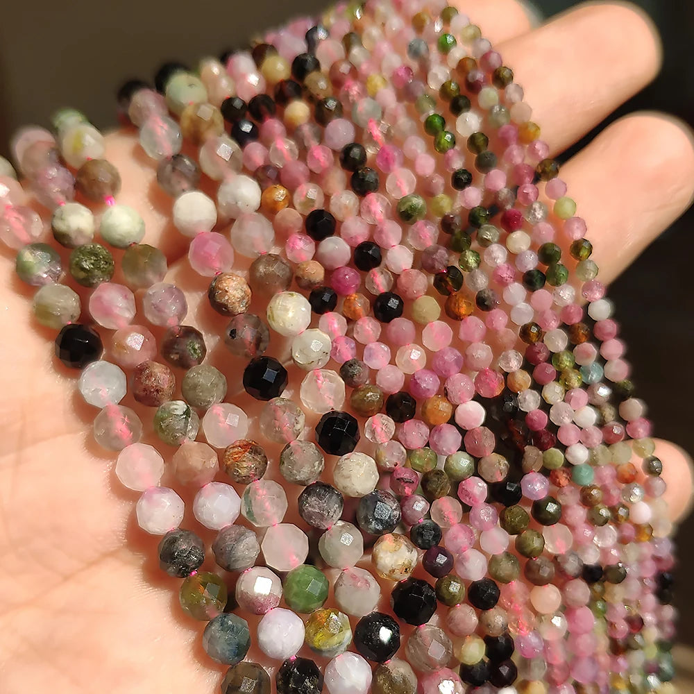 Stone Beads Faceted Emeralds Agates Crystal Gems Tiny Beadwork Bracelet Supplies