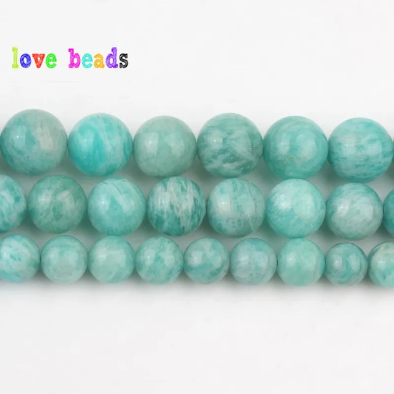 Stone Beads gem amazonite round strand for DIY Jewelry Making Bracelet Supplies