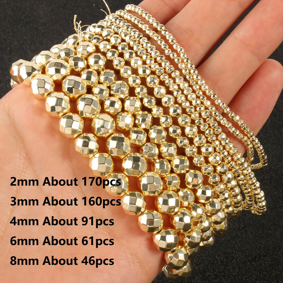 Stone Beads Gold-Tone Hematite-Style Cross Star Heart for DIY Jewelry Making