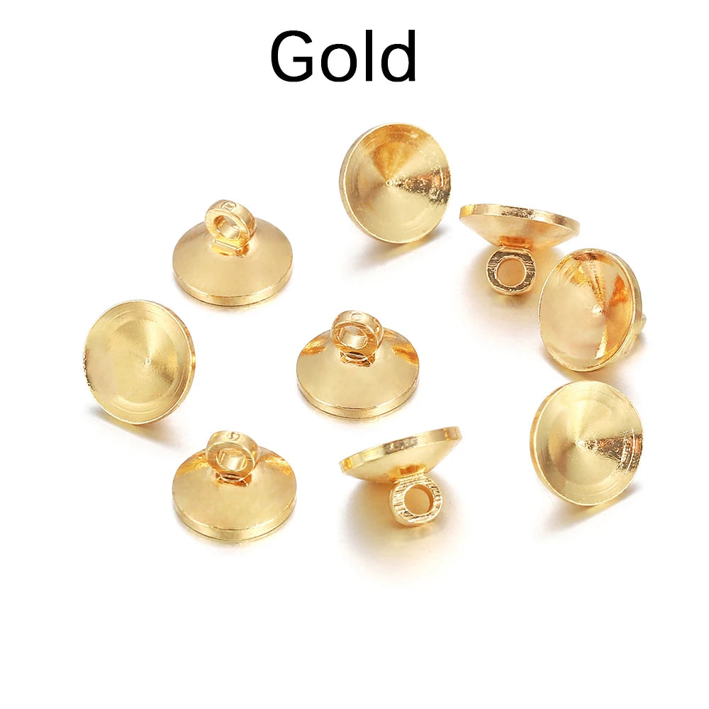 Jewelry Findings End Caps Connector Fit Round Pendants Necklace Craft Supplies
