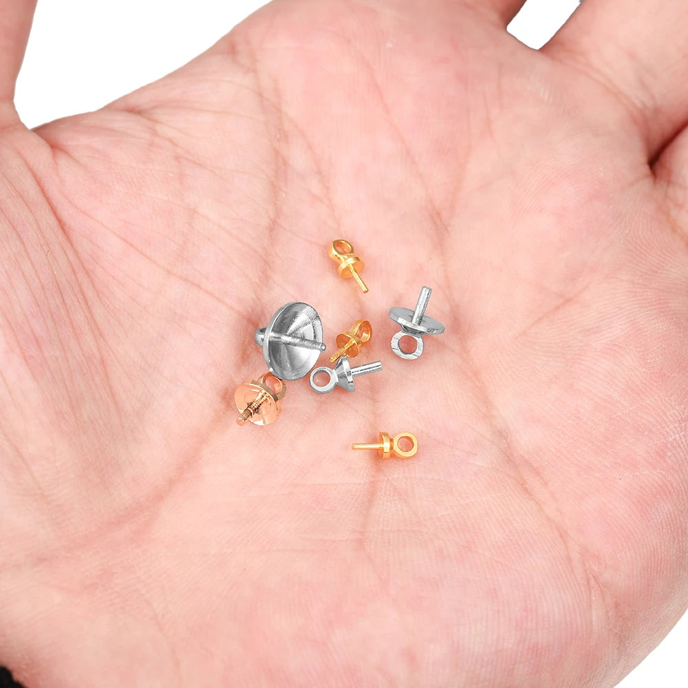 Screw Eye Bails Metal Pendant Pins End Caps DIY Jewelry Making Craft Supplies