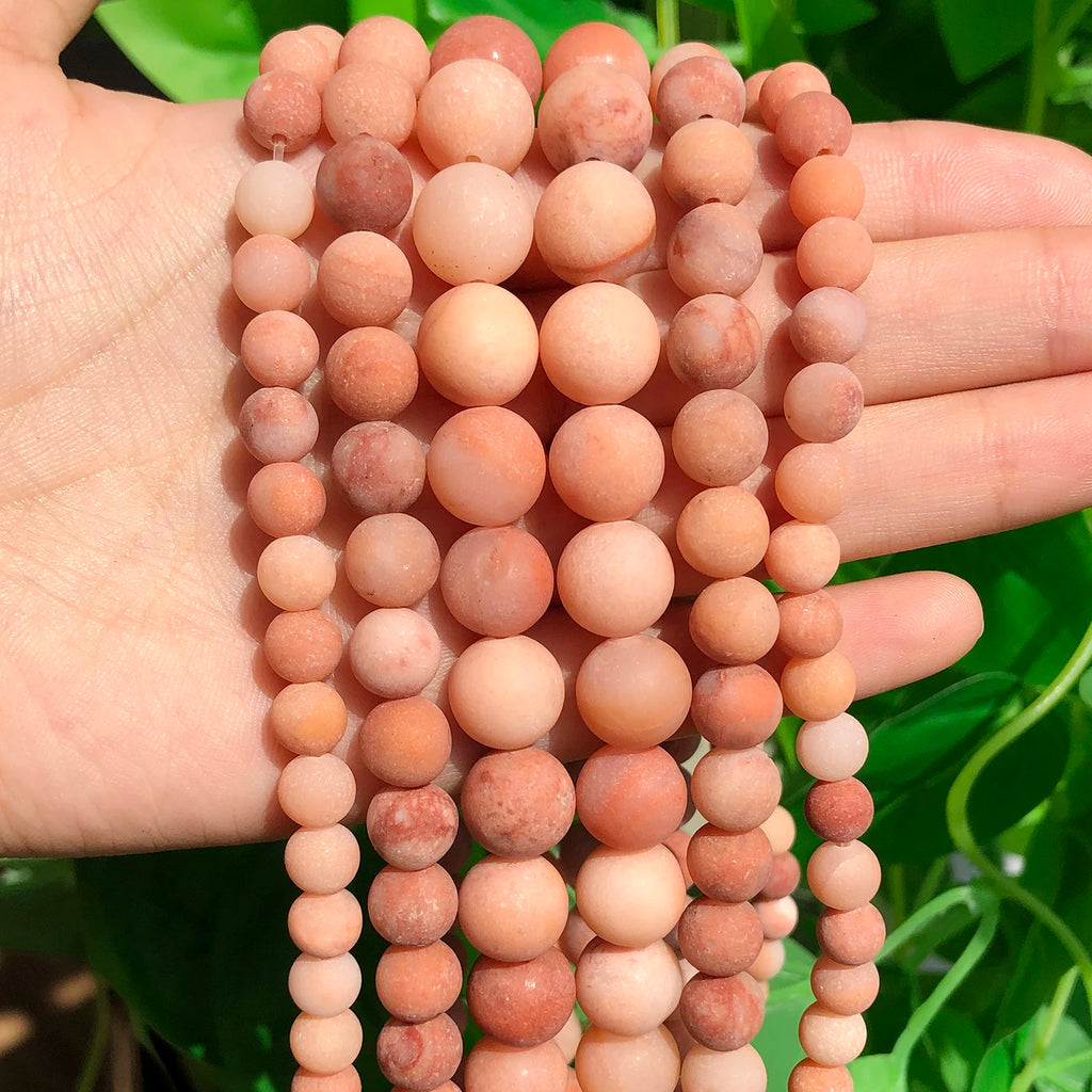 Stone Beads Matte Pink Zebra Jasper Howlite Styles for DIY Jewelry Making