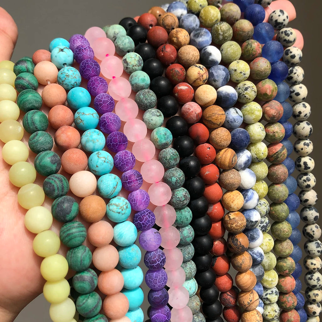 Stone Beads Matte Turquoises-Style Howlite-Style Frosted Agates Amazonite