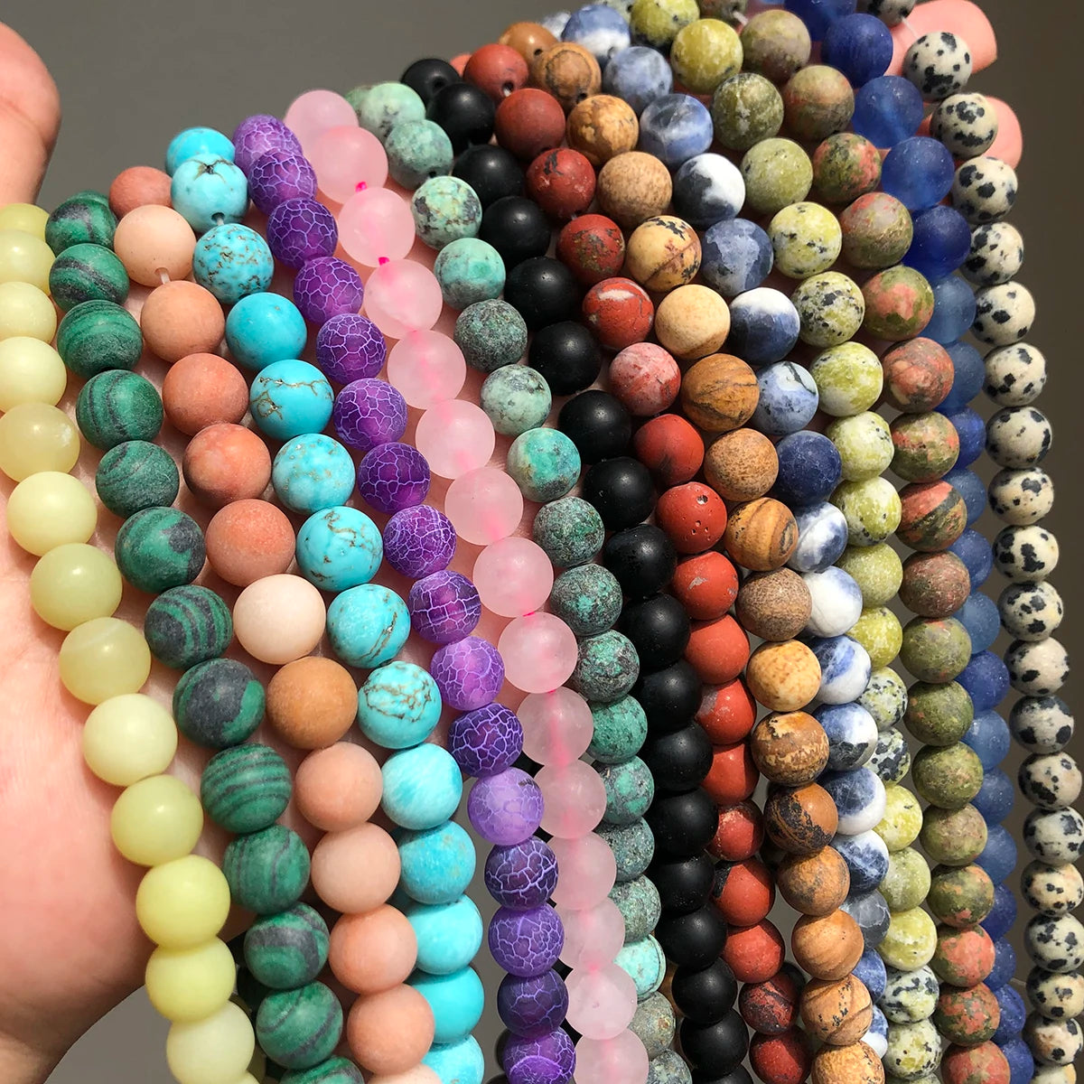 Stone Beads Matte Turquoises-Style Howlite-Style Frosted Agates Amazonite