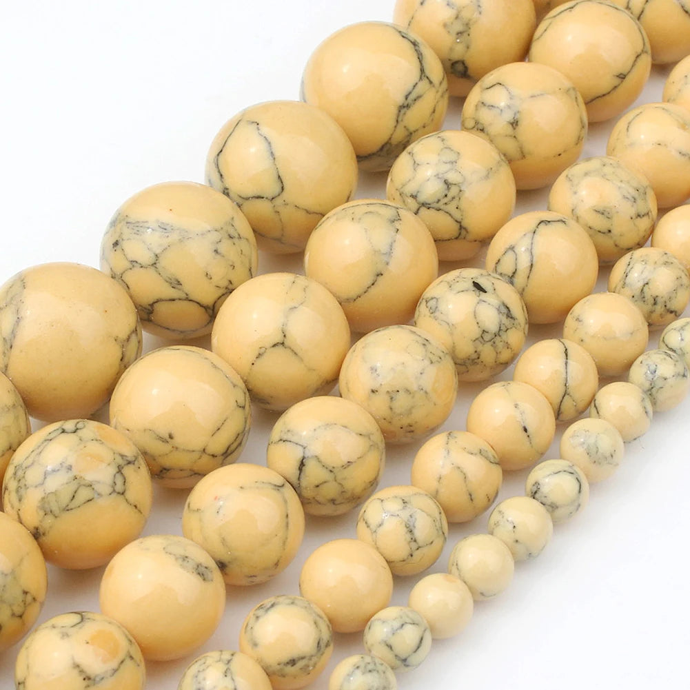 Stone Beads Round Turquoise Howlite Jasper Styles for DIY Jewelry Making