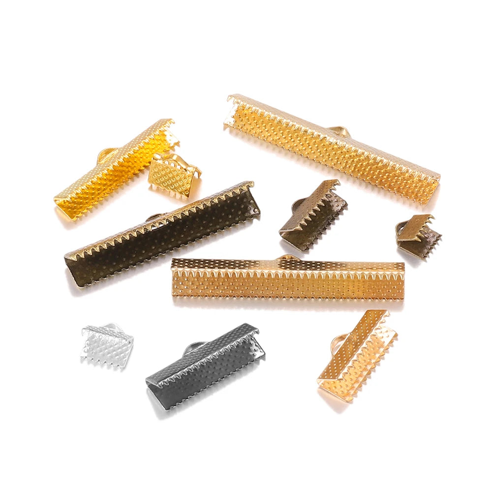 Cord End Findings Crimp Buckle Tips Clasp flat cover clasps DIY Jewelry Making