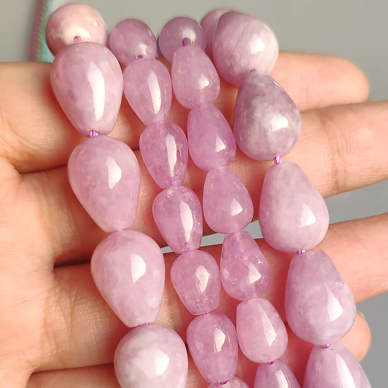 Stone Beads Jades-Style Angelite Amazonite Waterdrop Shape Bracelet Craft Beads