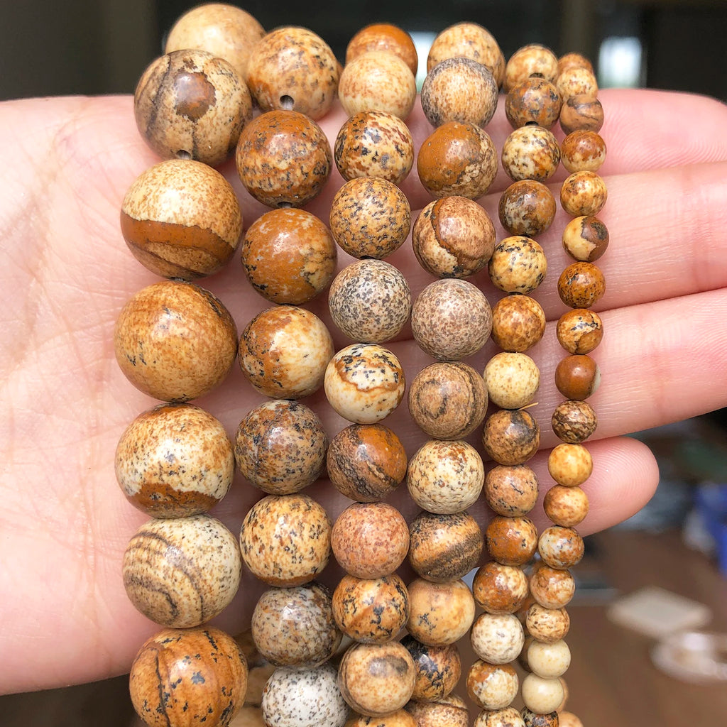 Stone Beads Round Blue Turquoise-Style for DIY Jewelry Making Bracelet Supplies