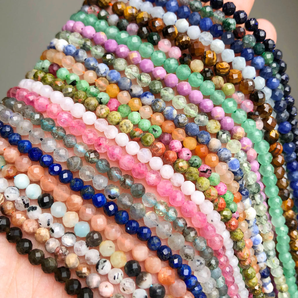 Stone Beads Faceted Small Opal Tourmaline Turquoises-Style Waist Seed
