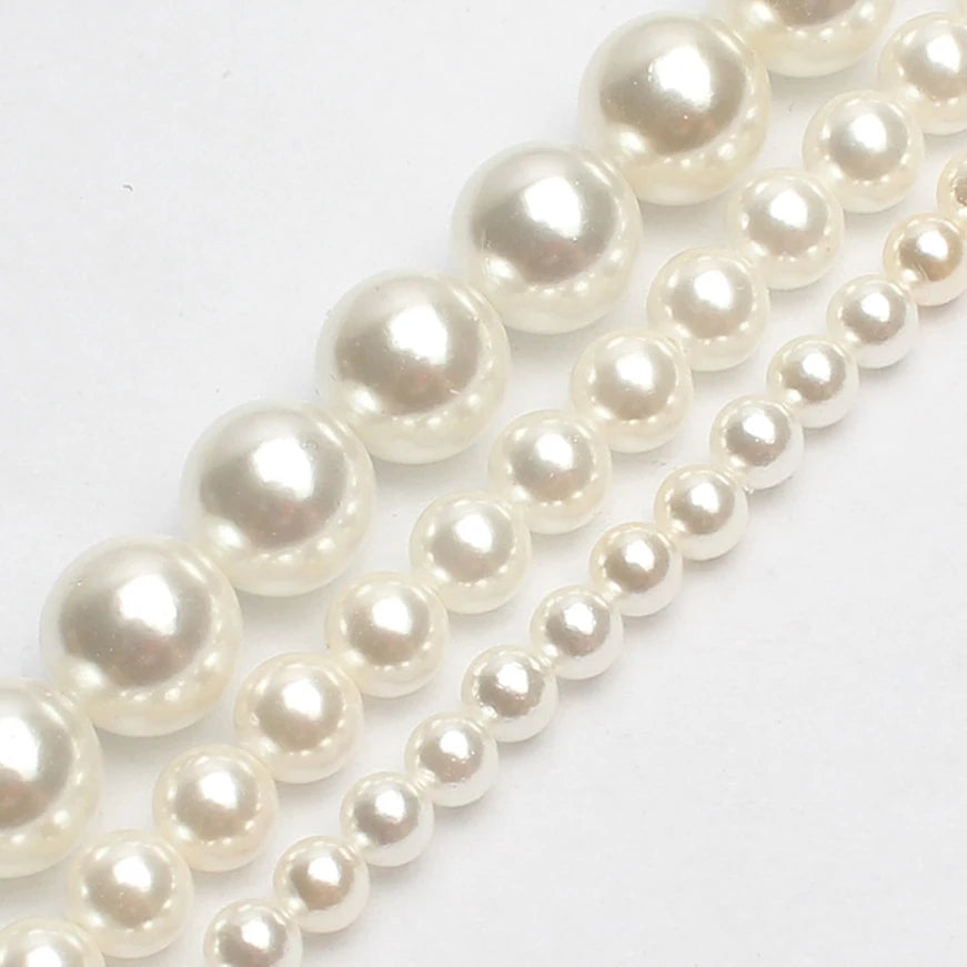 Shell Beads Round Pearl-Style Assorted Colors for DIY Jewelry Making Craft Beads