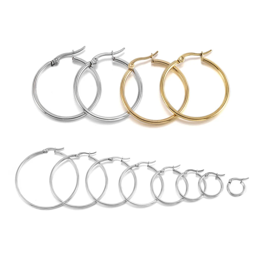 Ring Settings Stainless Steel Earrings Open Earring Hooks Base Craft Supplies