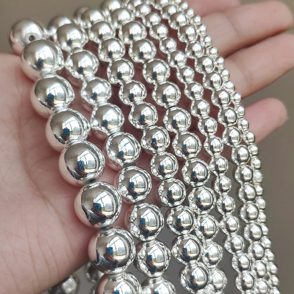 Stone Beads Hematite-Style Rose Gold Silver Colors for DIY Jewelry Making